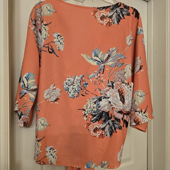 Floral Coral Women's Top - Picture 2 of 5